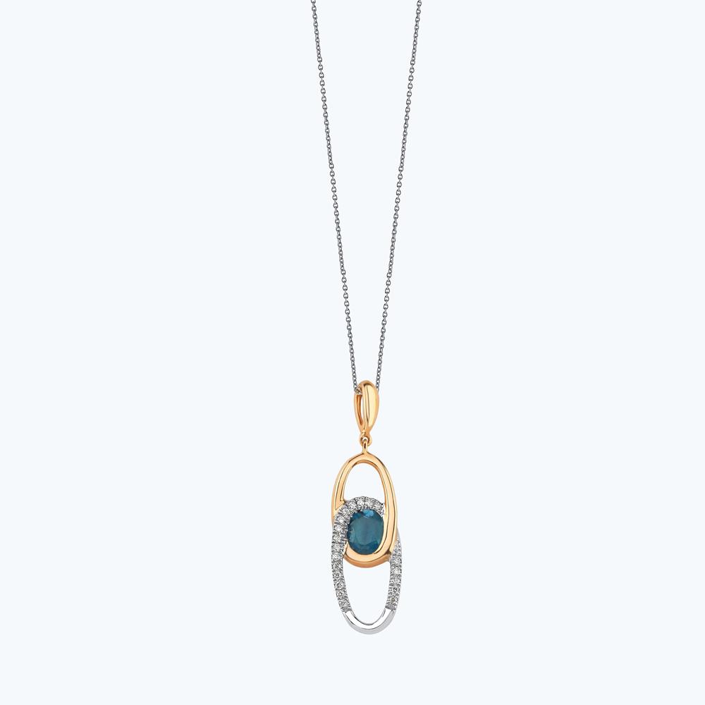 Pırlanta London Blue Topaz Kolye