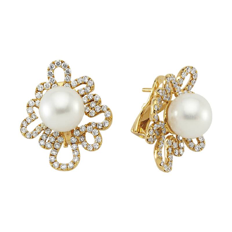 Boucles d'Oreilles Diamant Perle