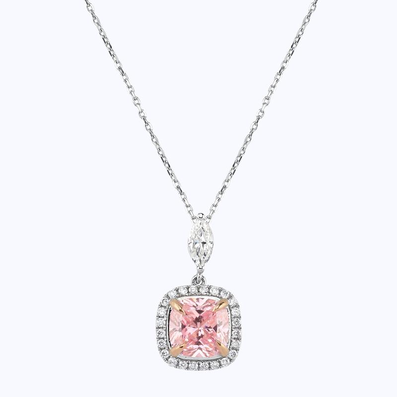 Pırlanta Pembe Topaz Kolye