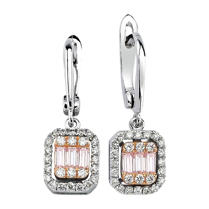Pırlanta Pembe Topaz Küpe