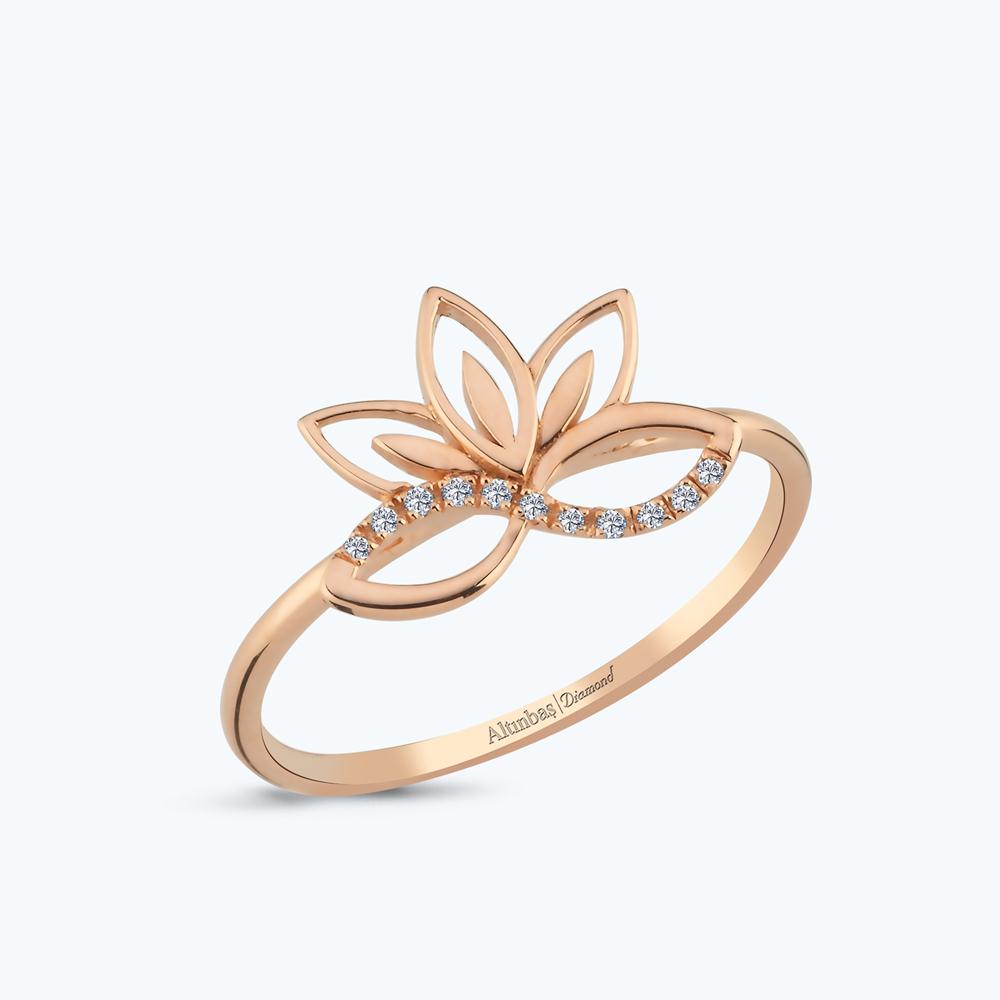 Pırlanta Lotus Çiçeği Yüzük