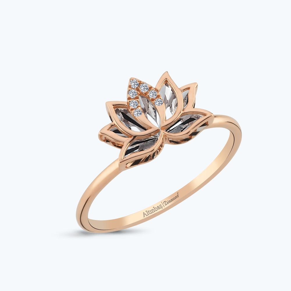 Pırlanta Lotus Çiçeği Yüzük