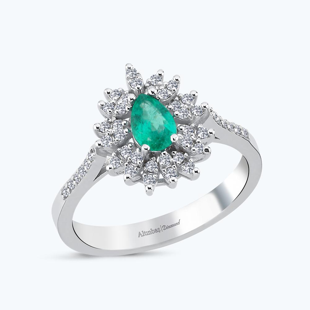 Pırlanta Zümrüt Damla Yüzük