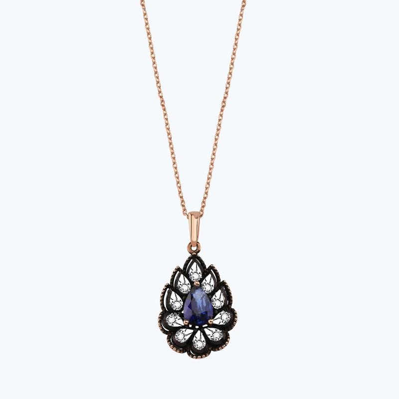 Elmas Safir Kolye
