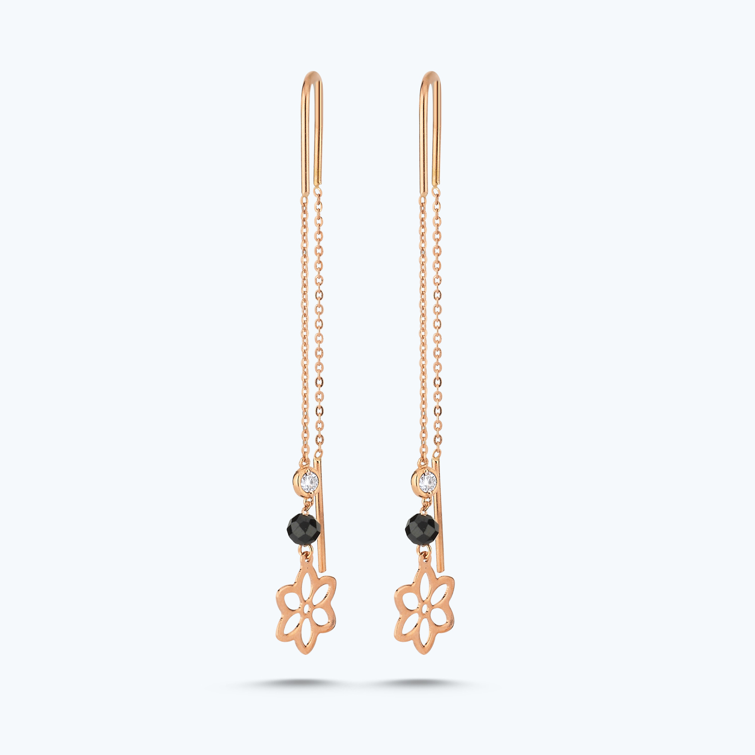 Pırlanta Spinel Taşlı Çiçek Küpe