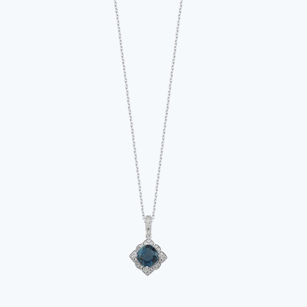 Pırlanta London Blue Topaz Kolye