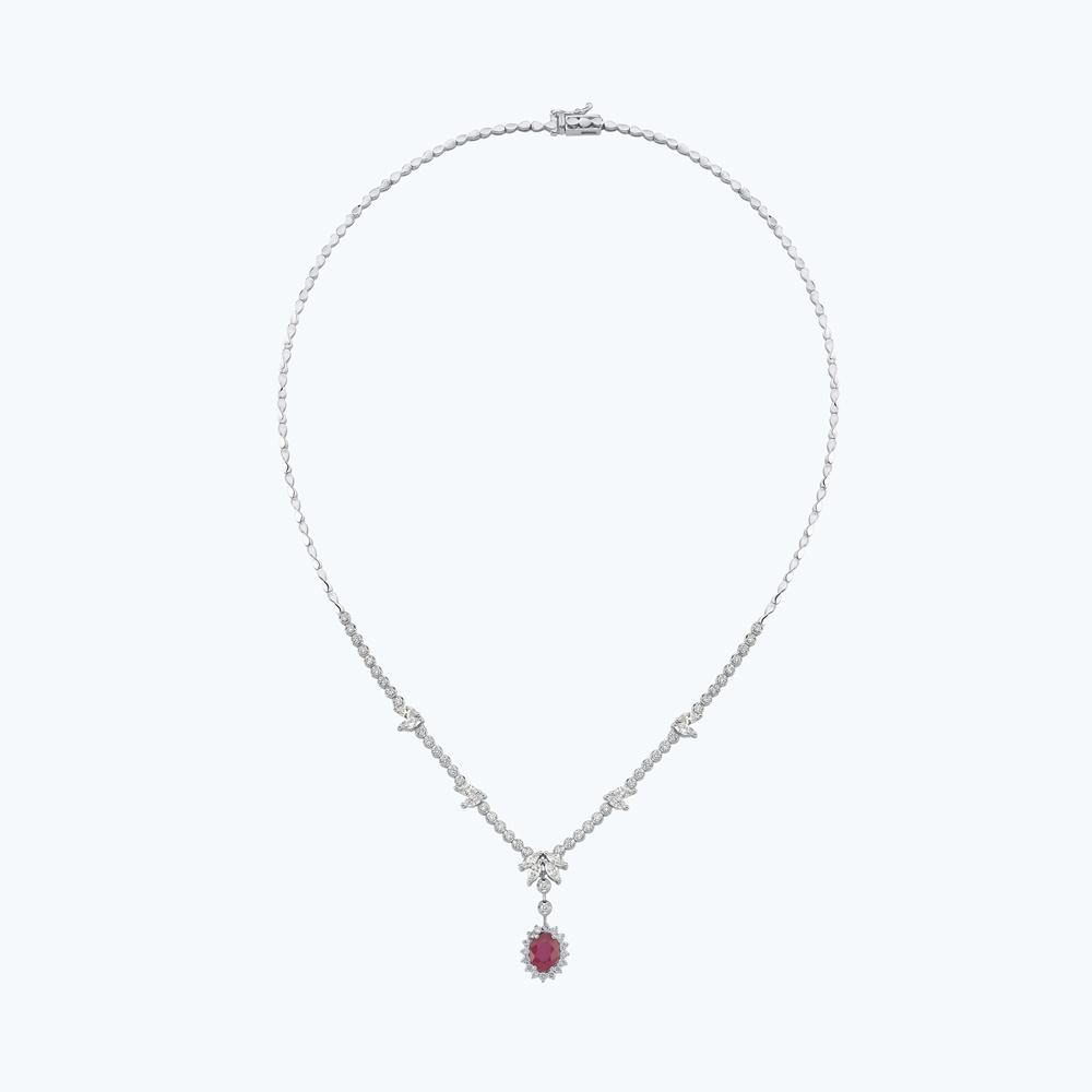 Pırlanta Yakut Oval Gerdanlık