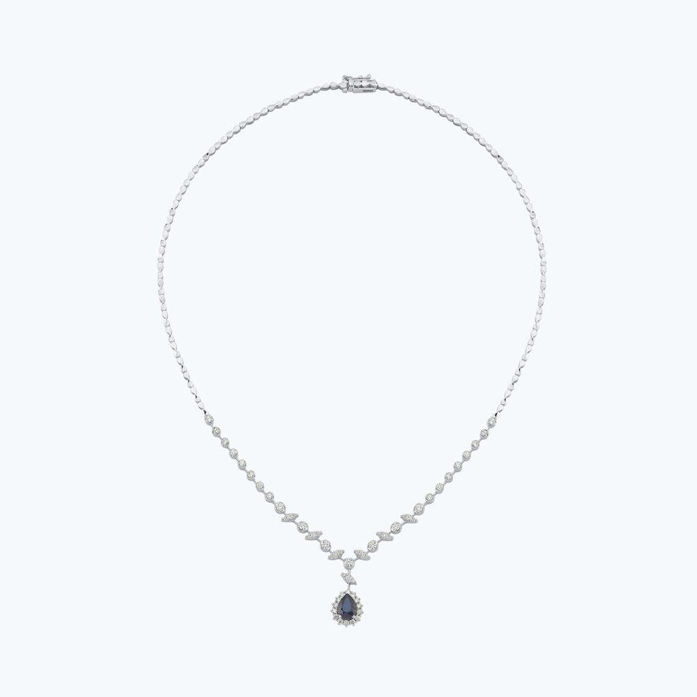 Pırlanta Safir Damla Gerdanlık