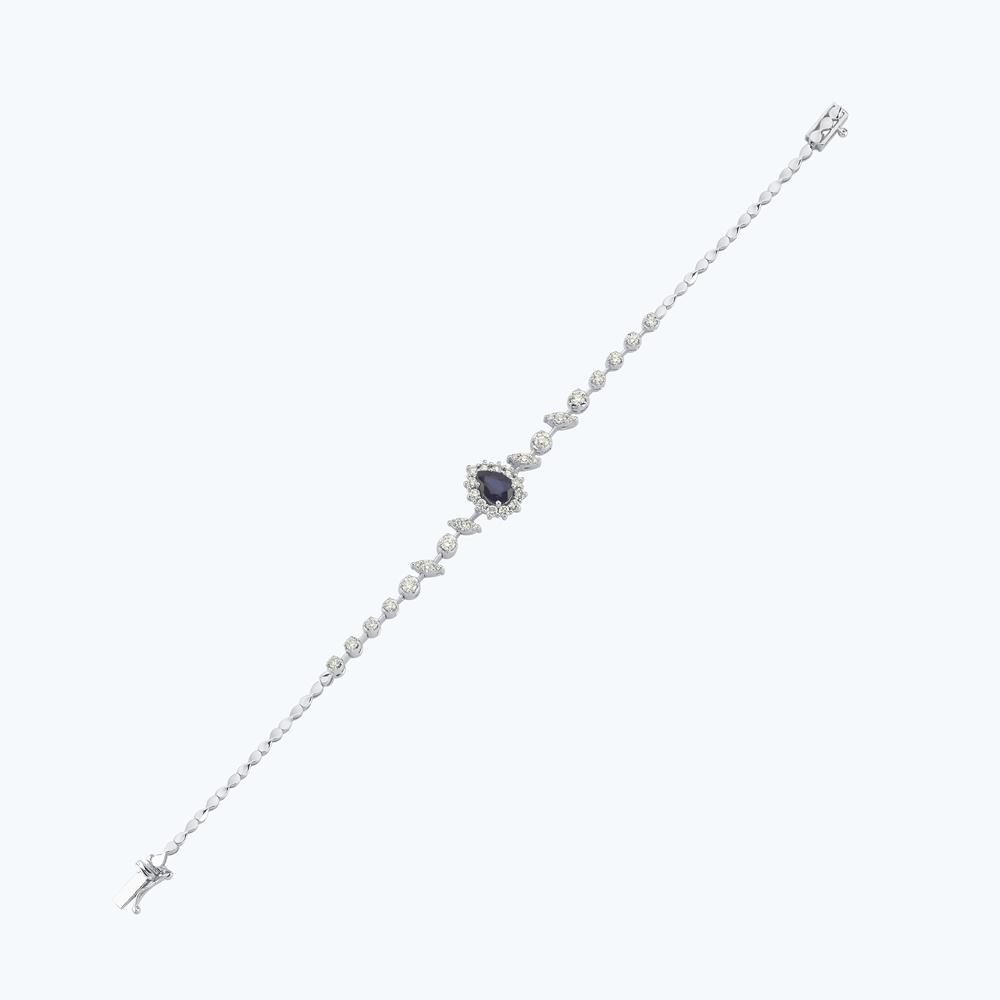 Pırlanta Safir Damla Bileklik