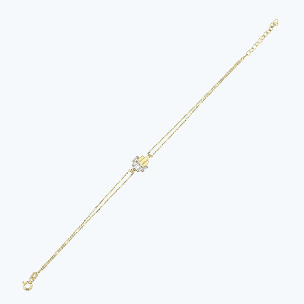 Altın Baget Taşlı Bileklik