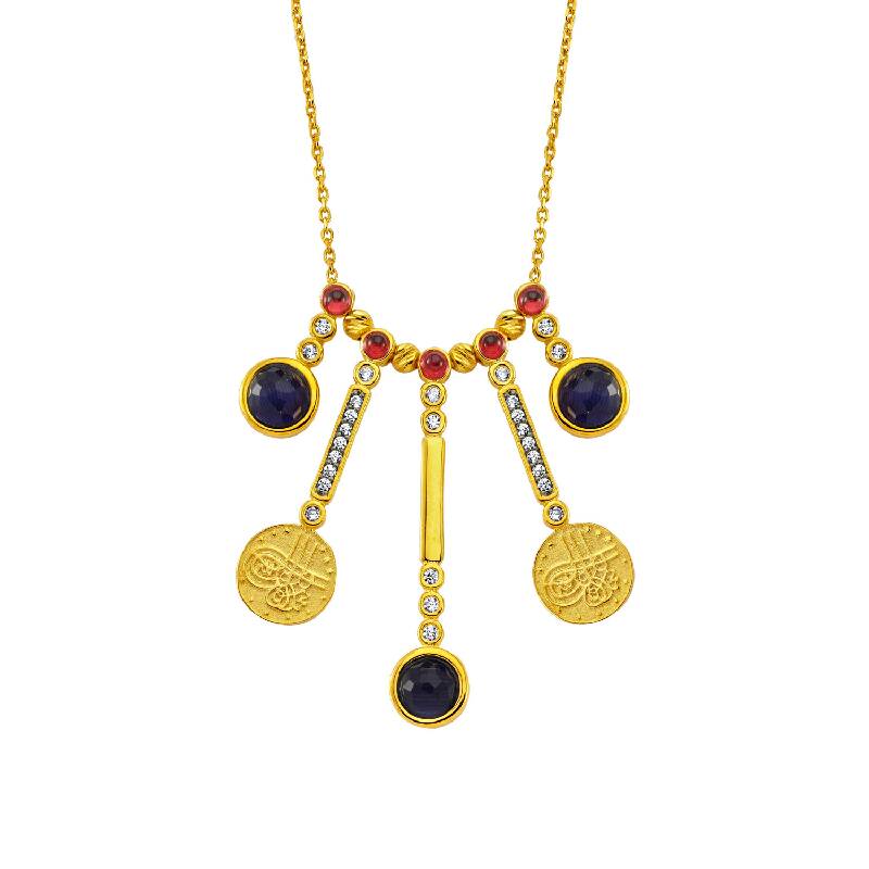 Altin Halat Zincirli Tugra Lira Kolye Kly2882 Myra Gold