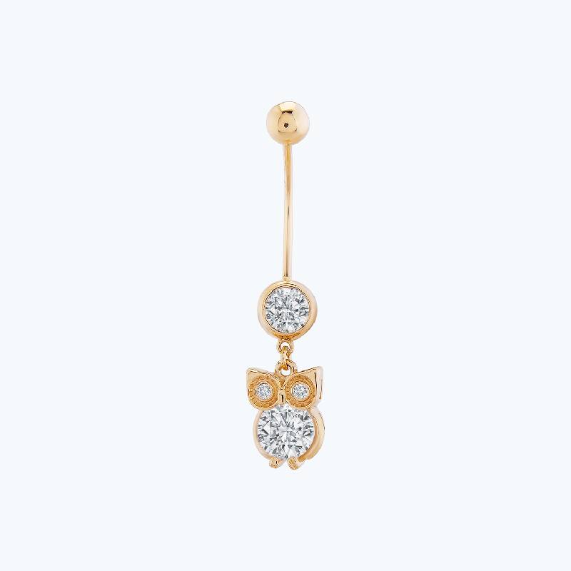 Altın Baykuş Göbek Piercing -1