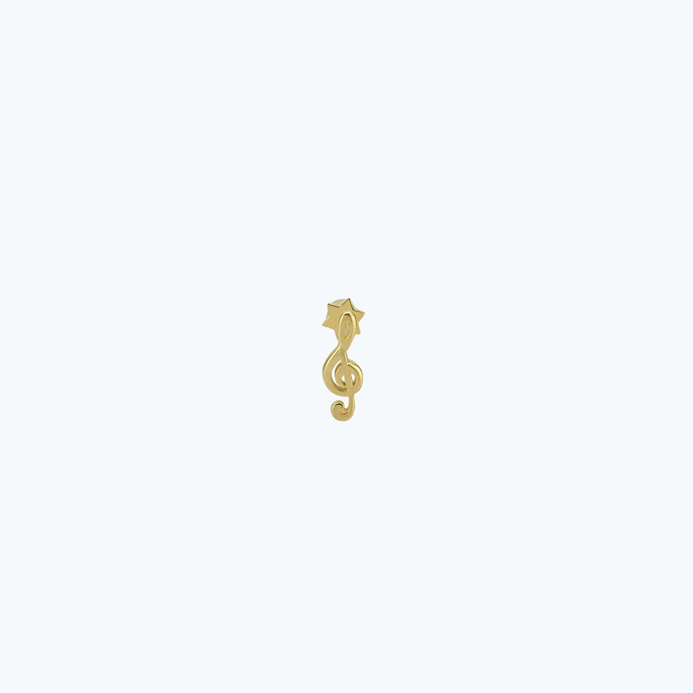 Altın Tragus Sol Anahtarı Piercing -1